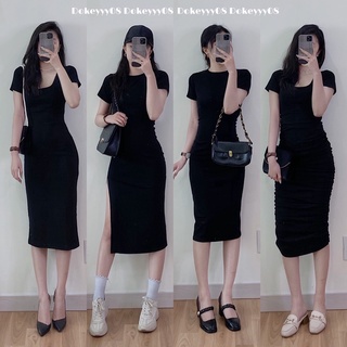 Váy body chất cotton co giãn dáng dài