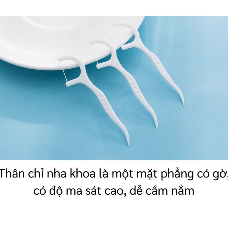 Hộp 50 tăm xỉa răng SinWuas, làm sạch răng, loại bỏ mảng bám thức ăn hiêu quả