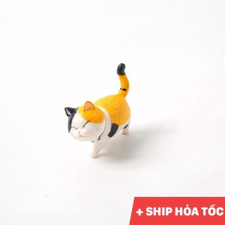 Mô hình mèo (Bộ 9 con) trang trí bàn làm việc, tiểu cảnh, taplo xe hơi cực đáng yêu