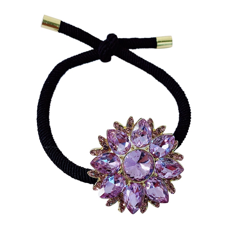 Dây Cột Tóc Đính Đá Hình Hoa Mận Màu Đen Phong Cách Cổ Điển Thời Trang Cho Nữ