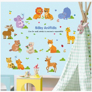 Decal trang trí Thú Tiếng Anh vòng tròn