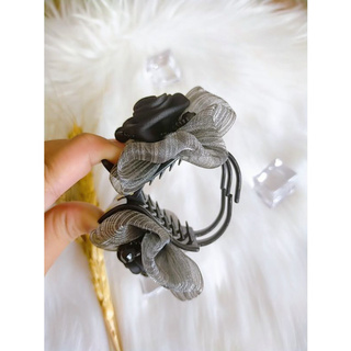 Kẹp càng cua 5 răng đính hoa vải lụa siêu đẹp