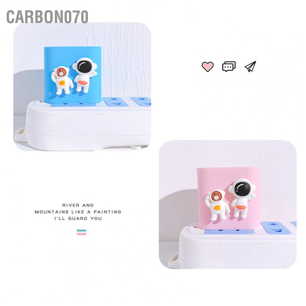 [Hàng HOT] Bộ phụ kiện bảo vệ cáp và củ sạc bằng silicon - Vỏ Ốp Bảo Vệ Bộ Sạc Phi hành gia dễ thương 18W 20W【Carbon070】