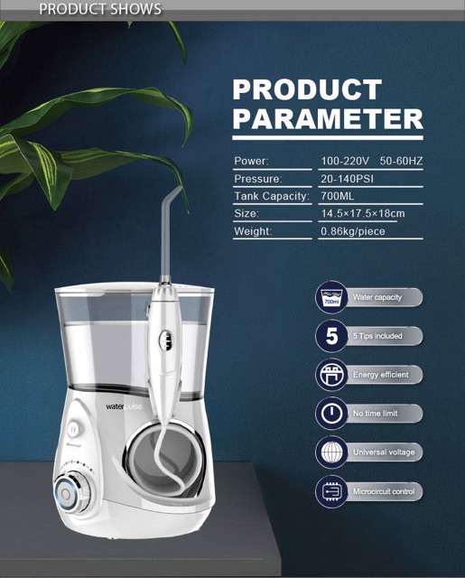 Máy tăm nước waterpulse V660 vệ sinh răng miệng có chức năng massa