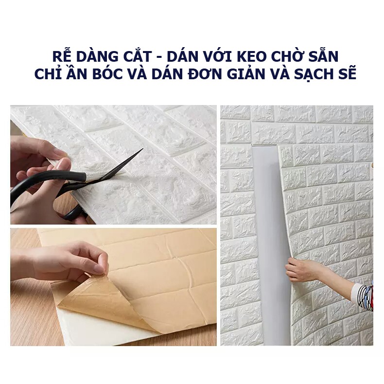 HCM sỉ Xốp dán tường giả gạch 3D - Khổ 70x77 Dày 4mm Cao Cấp Cách Âm Cách Nhiệt Giá Rẻ Nhất