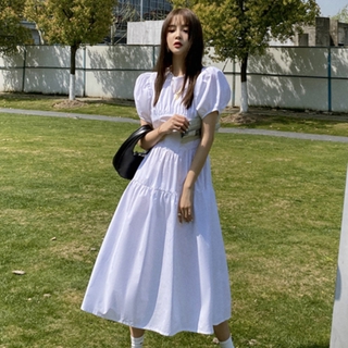 Đầm dài tay phồng thời trang xuân hè trẻ trung cho nữ Váy