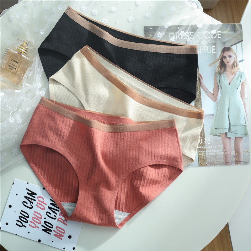 Quần Lót Cotton Kháng Khuẩn Màu Sắc Đơn Giản Cho Nữ