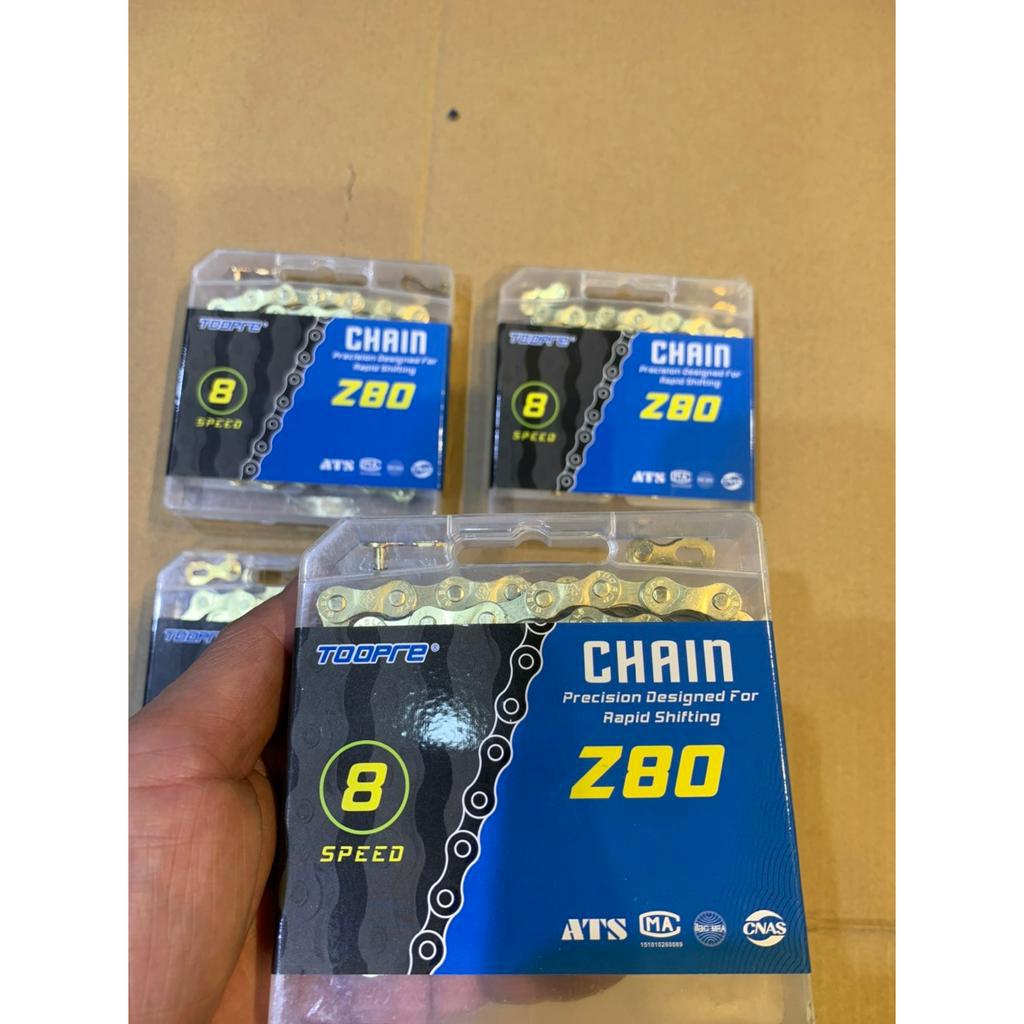 Sên Xích Mạ Vàng Toopre Z80 8 Speed Dùng Cho Xe Đạp
