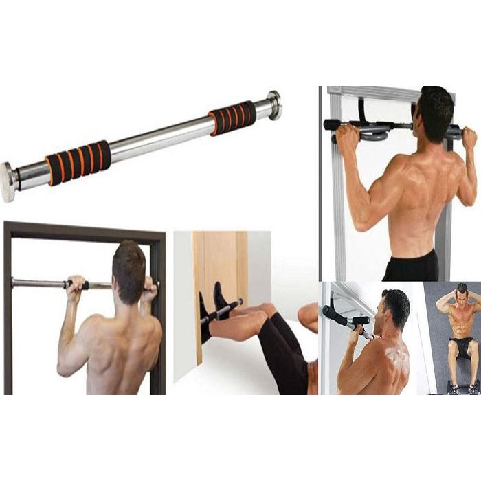 Xà đơn treo gắn tường cửa đa năng từ 60-150cm thanh cây tập hít xà tay vai đơn lưng tại nhà không bắt vít