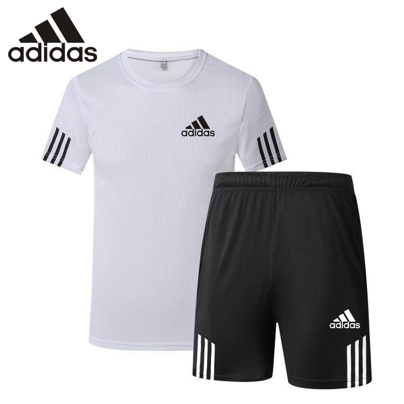 Adidas Set Đồ 2 Món Gồm Áo Thun + Quần Ngắn Lưng Thun Cho Nam Plus Size M-6XL