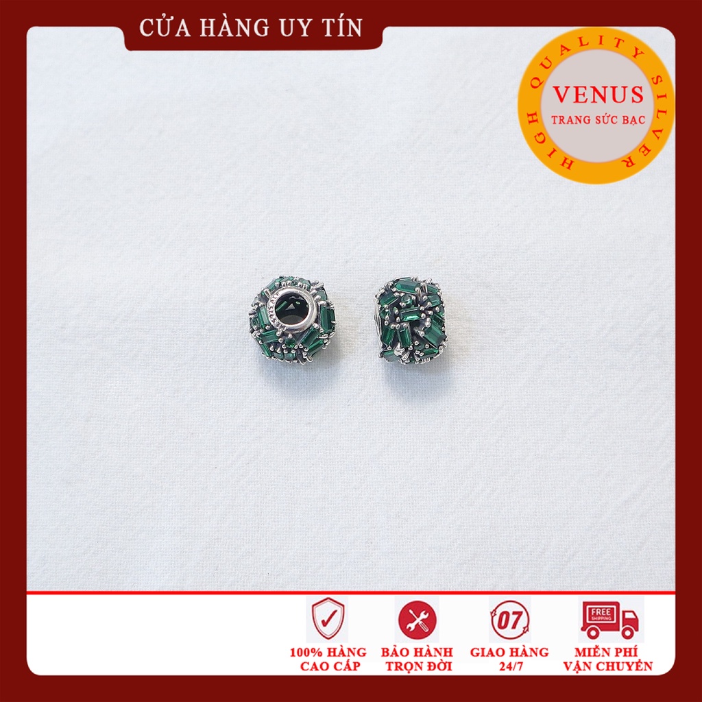 [Charm bạc 925 cao cấp] Cầu đá xanh lá- Trang sức bạc Venus