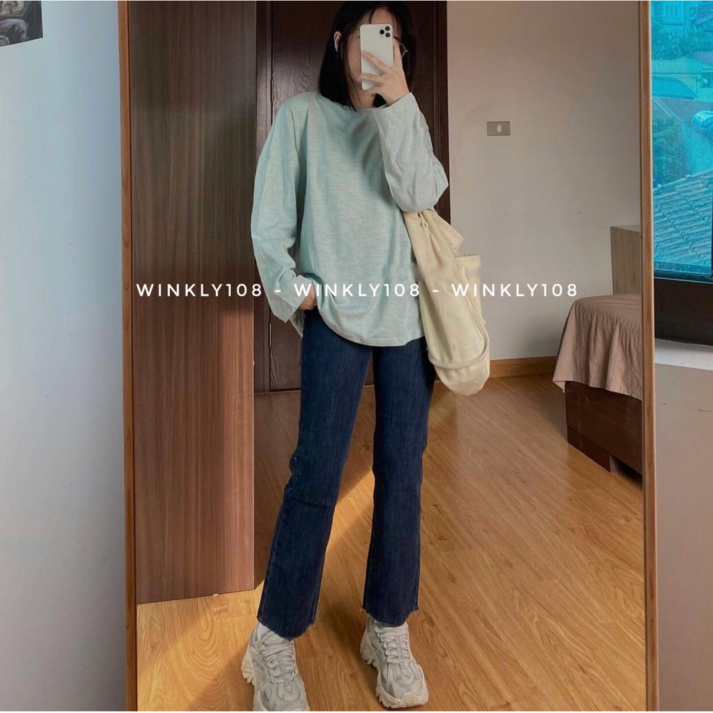 [Ảnh thật] Áo phông trơn dài tay basic ulzzang