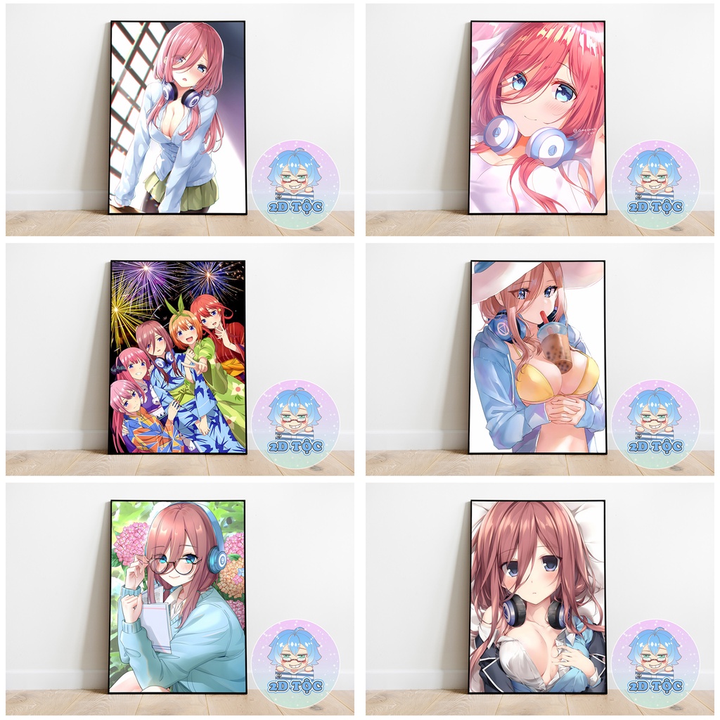 TRANH POSTER A3 NAKANO MIKU (6) ANIME MANGA NHÀ CÓ 5 NÀNG DÂU 5-TOUBUN NO HANAYOME GOTOUBUN NO HANAYOME - 2D TỘC SHOP