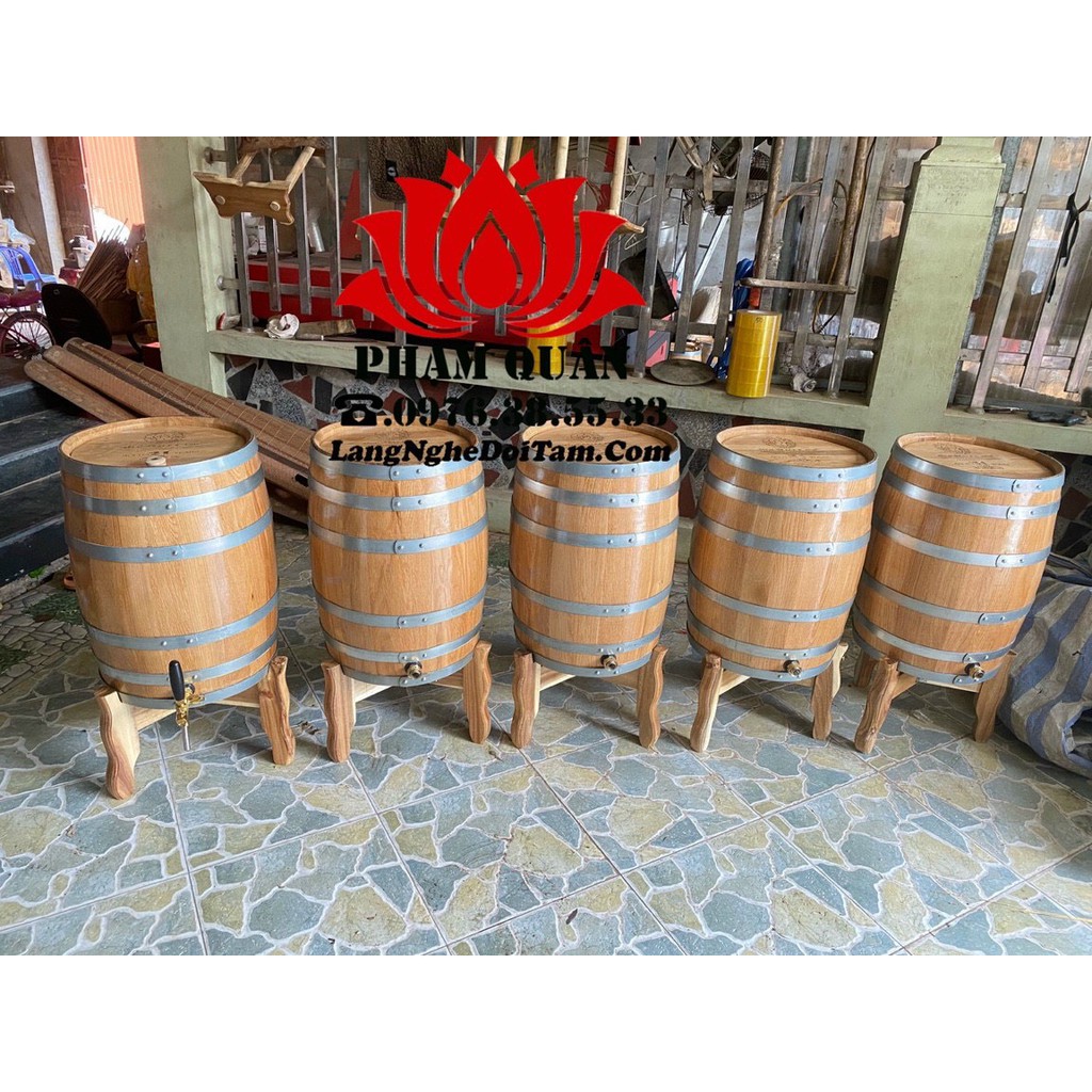 Thùng ngâm ủ rượu gỗ sồi dáng đứng 30 lít