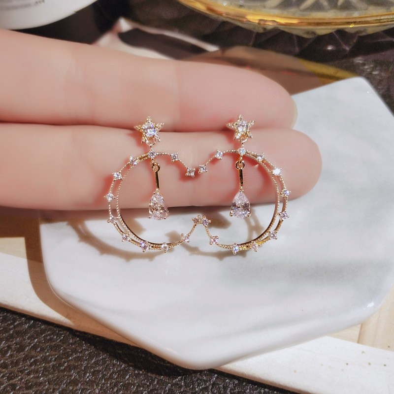 Bông Tai Mạ Bạc 2022 925 Hình Giọt Nước Đính Đá Sang Trọng Cho Nữ