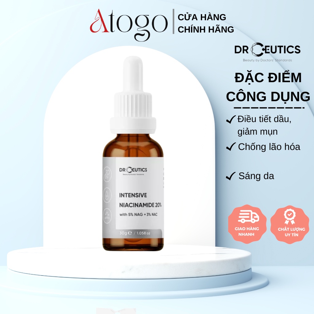 Serum Niacinamide DrCeutics B3 Intensive Niacinamide 20% Mờ Thâm Sáng Da (30g)
