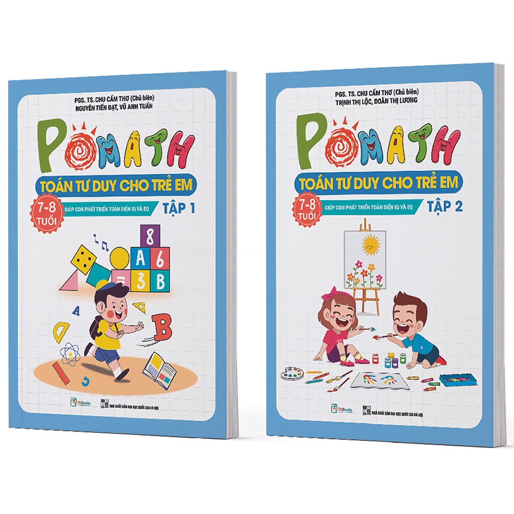 Sách - Combo POMath Toán tư duy cho trẻ em 7 – 8 tuổi (Tập 1 + 2)