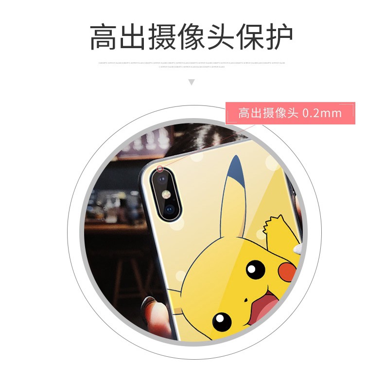 ốp tráng gương mặt sau cho iphone ốp iphone hình pikachu pokemon k177