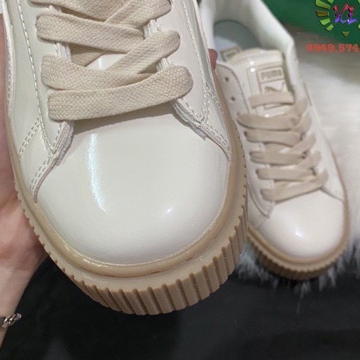 Giày thể thao Sneaker nữ,sneaker đế nâu da bóng,đen trắng, full trắng hottrend 2021