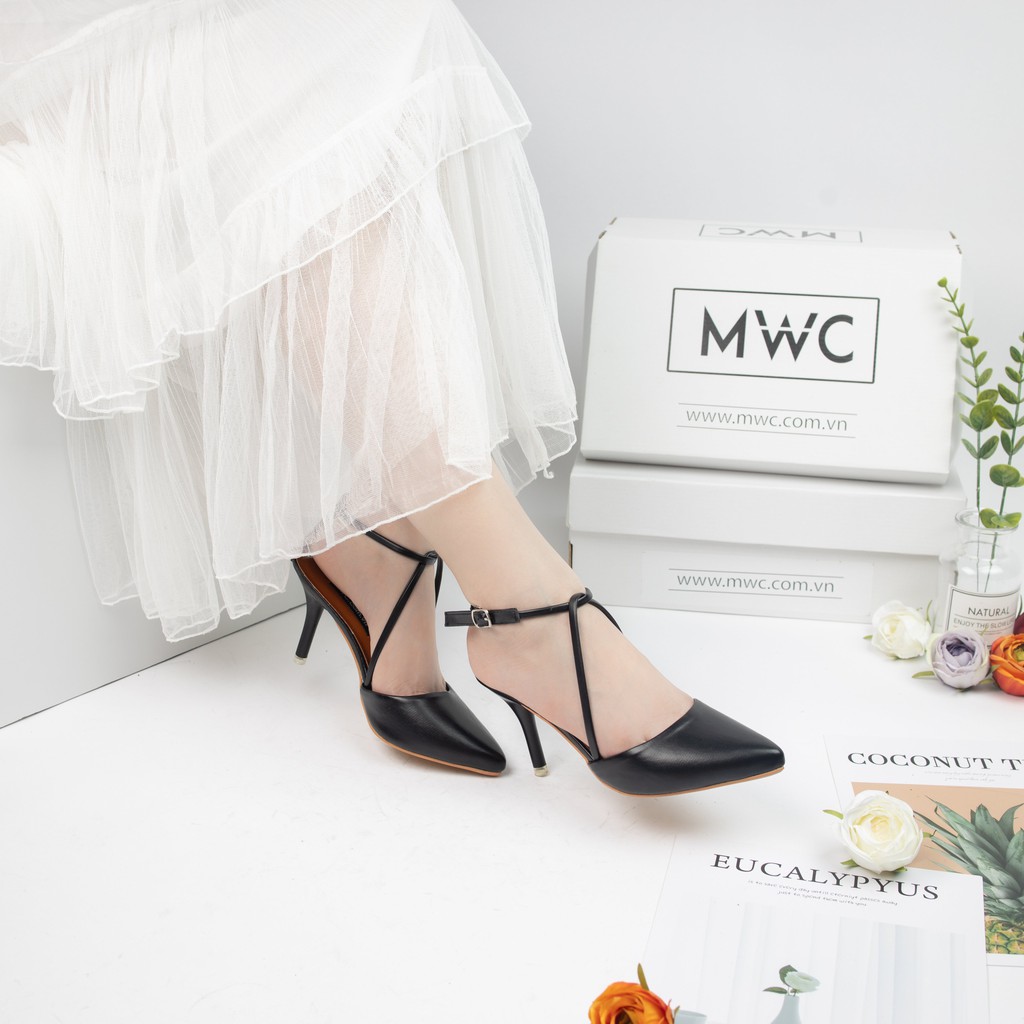 GIÀY CAO GÓT NỮ MWC- CAO GÓT BÍT MŨI ĐẾ NHỌN 7CM PHỐI DÂY MẢNH CHÉO SANG TRỌNG PHÁ CÁCH THỜI TRANG MWC NUCG-3935
