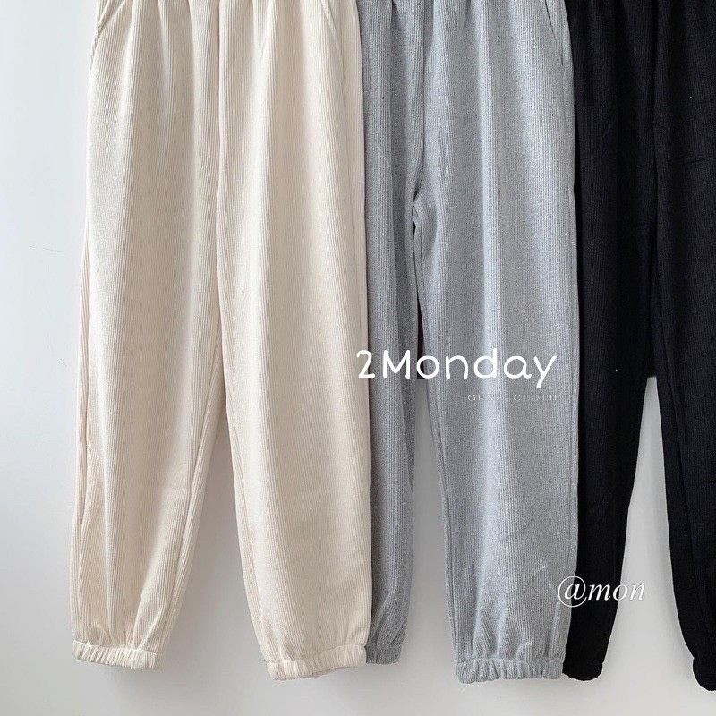 [Ảnh thật] Quần jogger cạp chun bo gấu nỉ nhung tăm mịn quần thể thao bo LOẠI 1 2monday | BigBuy360 - bigbuy360.vn