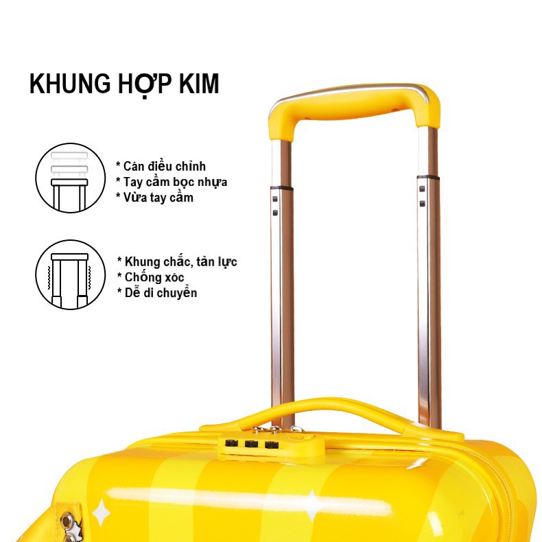 VALI CHO BÉ CHÍNH HÃNG B.DUCK MÃ 8180 20/24 INCH PHIÊN BẢN TRỨNG VỠ