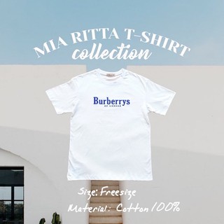 Áo phông Mia Ritta trắng thêu chữ lụa BBR 💖 Áo thun nữ oversize cổ tròn tay lỡ a1947