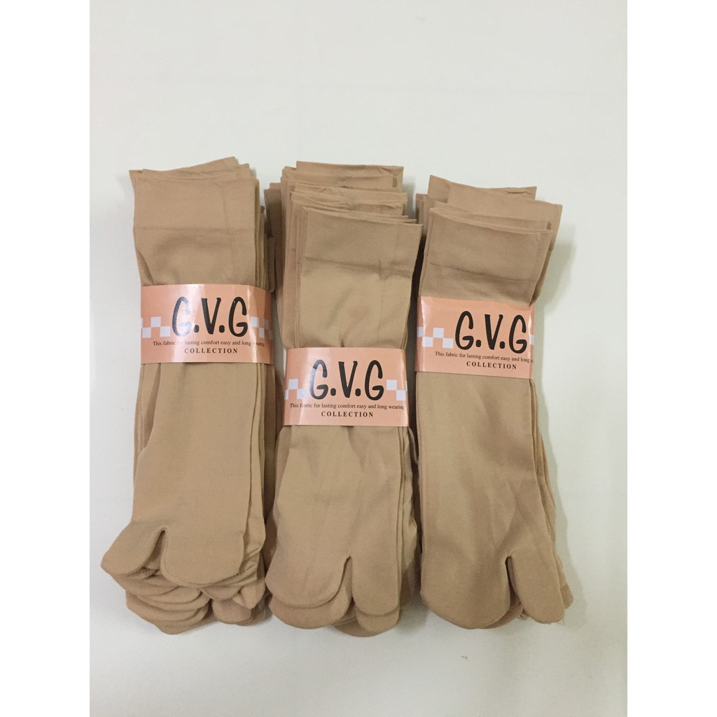 Sét 10 đôi tất xỏ ngón cotton GVG chất dày đẹp