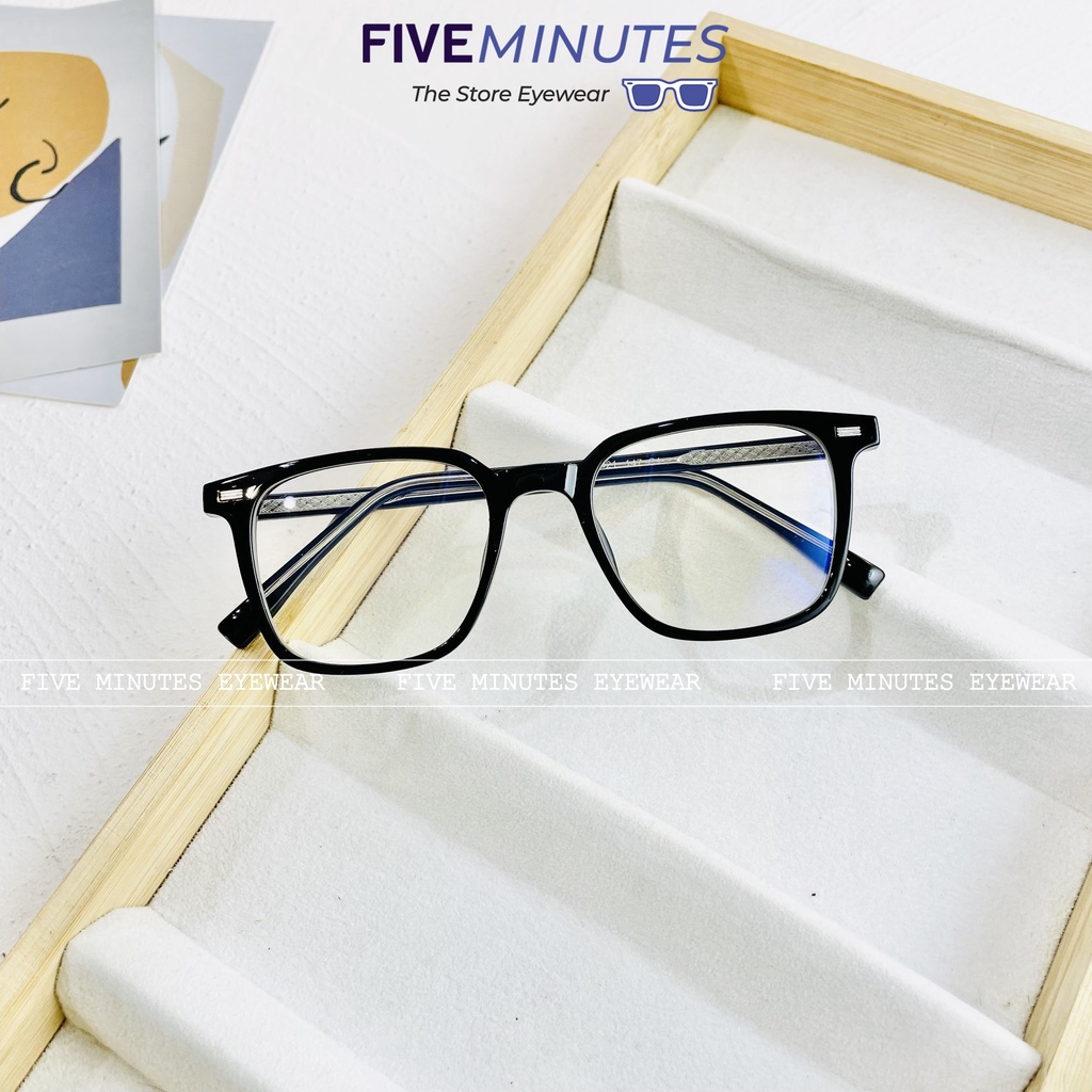 Gọng kính nam nữ form vuông Basic nhựa dẻo lõi kim loại 7111 Siêu hot - Kính Mắt Five Minutes