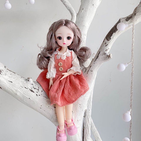 AMới 30 cm thời trang Barbie 21 khớp Dress Up Doll 3D Real Eye Girl Play House Gift