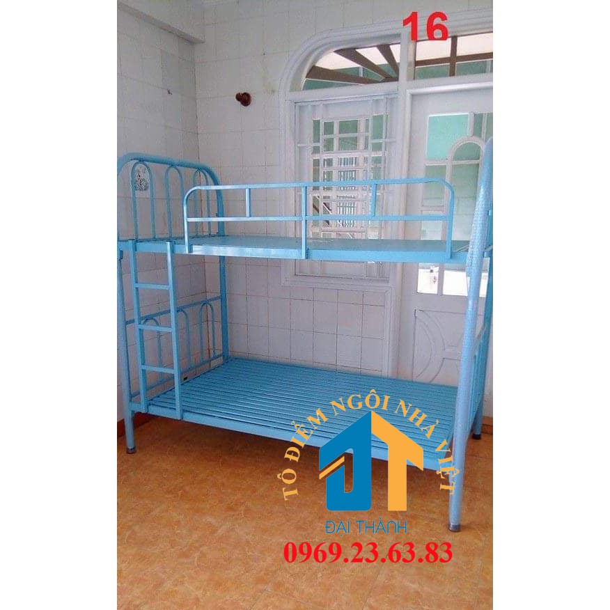 Giường sắt hai tầng Đại Thành 0.8 màu xanh | BigBuy360 - bigbuy360.vn