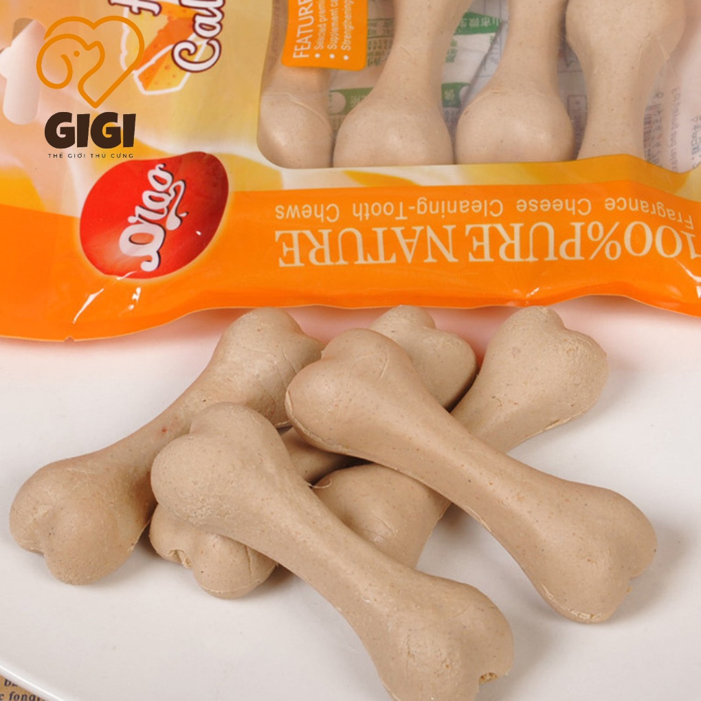 Xương gặm Orgo sạch răng thơm miệng bổ sung canxi cho thú cưng chó gói 90g nhiều hương vị thơm ngon - GiGi Pet Shop
