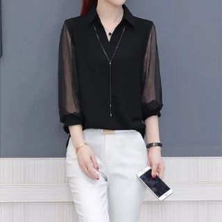 Áo sơ mi nữ tay dài sơ mi công sở dạo phố
