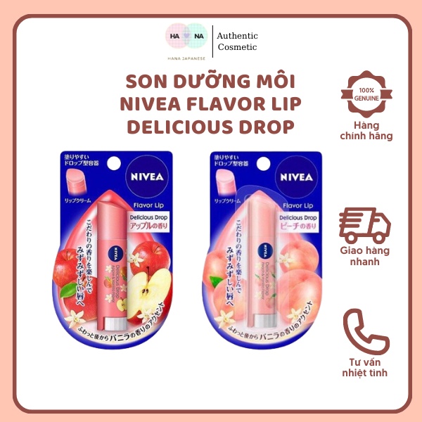Son Dưỡng Môi Nivea Flavor Lip Delicious Drop Dưỡng Ẩm Giúp Môi Căng Mọng Mềm Mịn 3.5g