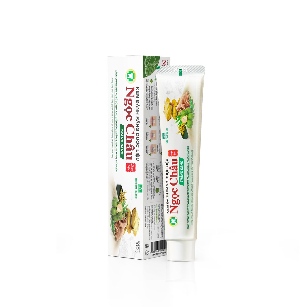 Kem đánh răng dược liệu Ngọc Châu Trắng Sáng (Hoa Linh) - Ngừa sâu, cao răng, nhiệt, lở loét miệng, chảy máu chân răng