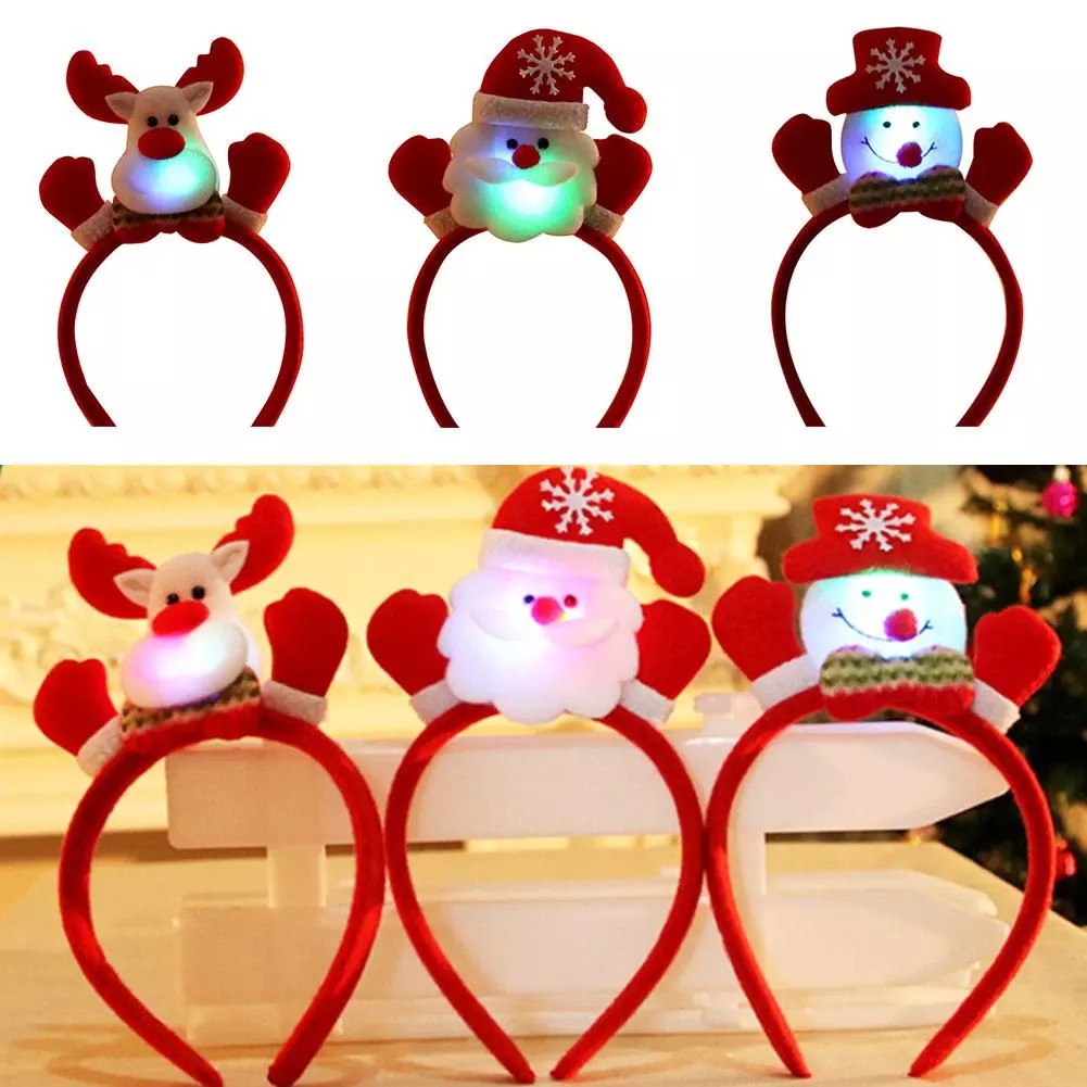 Cài tóc phong cách Giáng sinh có đèn led thú vị