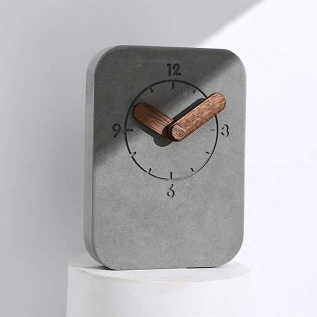 Đồng hồ xám để bàn cao cấp bằng gỗ siêu đẹp, sang trọng