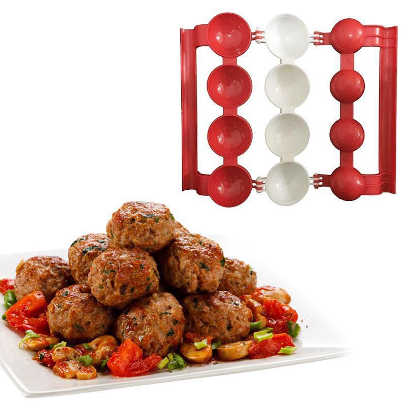 Bộ 4 Dụng Cụ Làm Thịt Viên Stuffed Ball Maker - Làm Bằng Nhựa Abs An Toàn, Dễ Sử Dụng, Làm Mọc, Chả, Thịt Viên