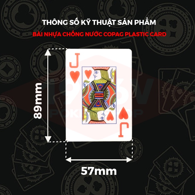 Bài tây nhựa bridge size, bài poker Copag Plastic Card số to Jumbo chống nước - 1996V Poker Shop