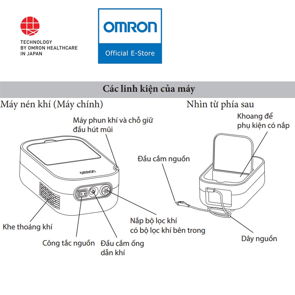 [Sản Xuất Tại Italy] Máy Xông Khí Dung Và Hút Dịch Mũi 2 Trong 1 Omron DuoBaby | Bảo Hành 24 Tháng