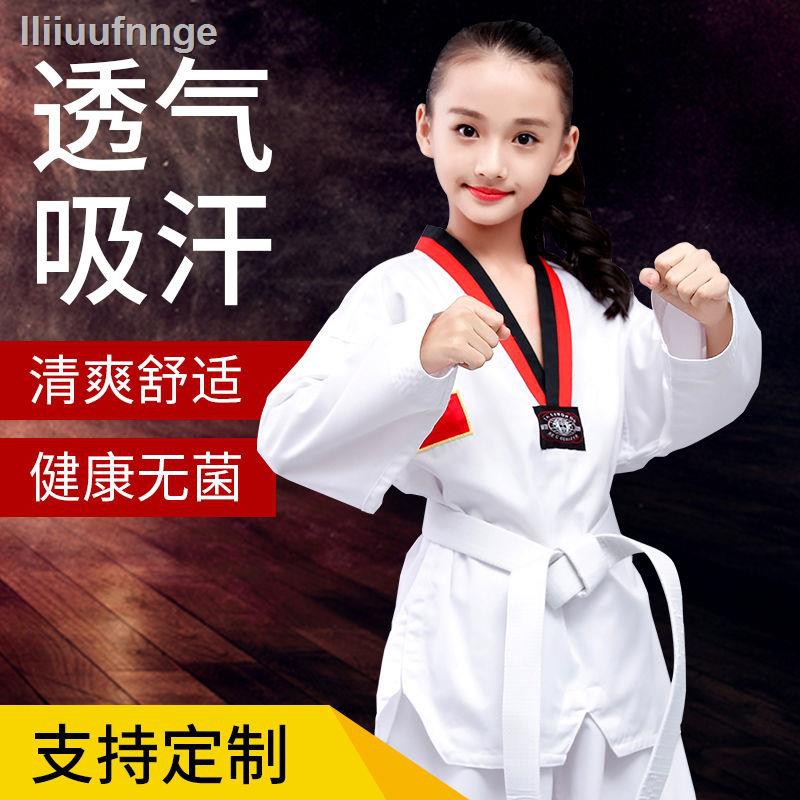 Bộ Quần Áo Tập Võ Taekwondo Tay Dài Chất Cotton Mềm Mại Dành Cho Người Lớn Và Trẻ Em