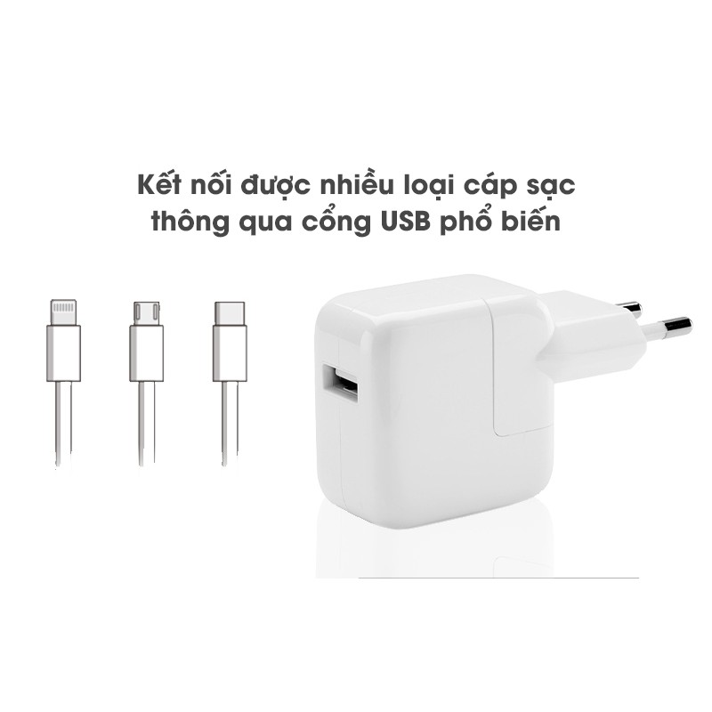 Adapter Sạc 12W Dùng Cho iPhone iPad iPod Apple MGN03 Trắng