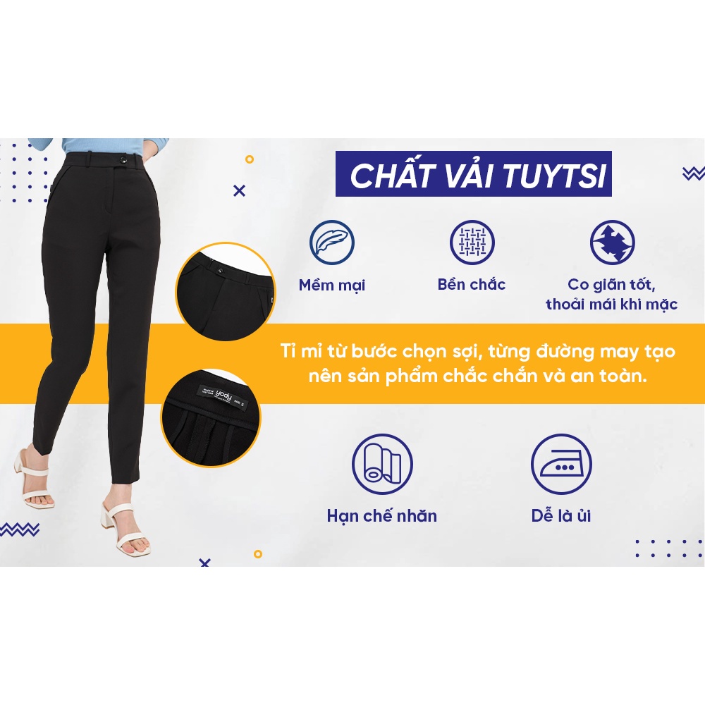 Quần Baggy vải nữ thương hiệu YODY Chất Tuýt Si Không Nhăn QAN3006