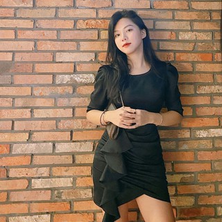 Váy body cổ bèo tiểu thơ [ảnh thật + video