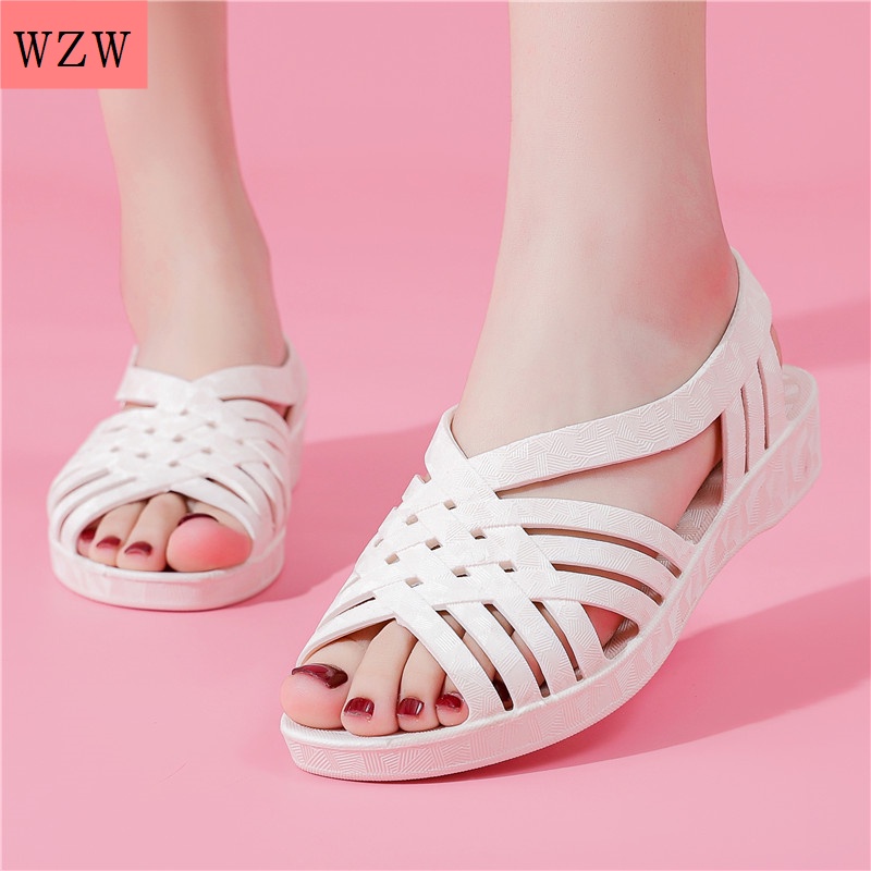 Giày Sandal Đế Bệt Chống Trượt Thời Trang Mùa Hè 2021 Dành Cho Nữ Mang Đi Biển