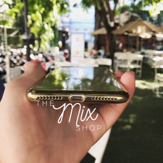 Ốp lưng dẻo trong suốt viền Vàng iPhone (themixshop)