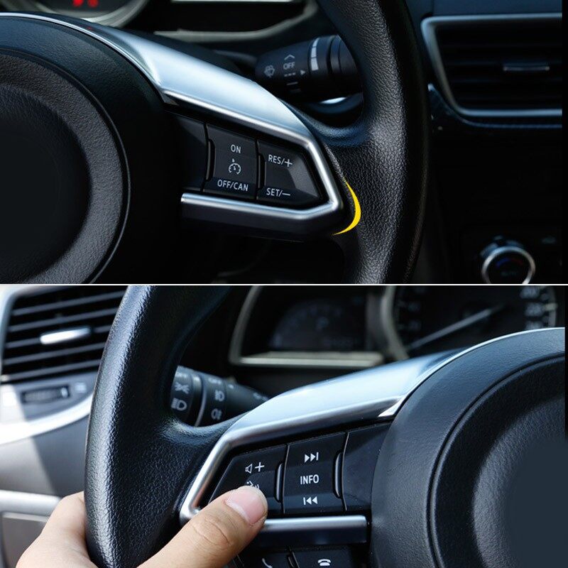 Khung Bảo Vệ Vô Lăng Xe Hơi Bằng ABS Mạ Crom Chuyên Dụng Cho Zerui Mazda CX-5 CX5 2018-2022