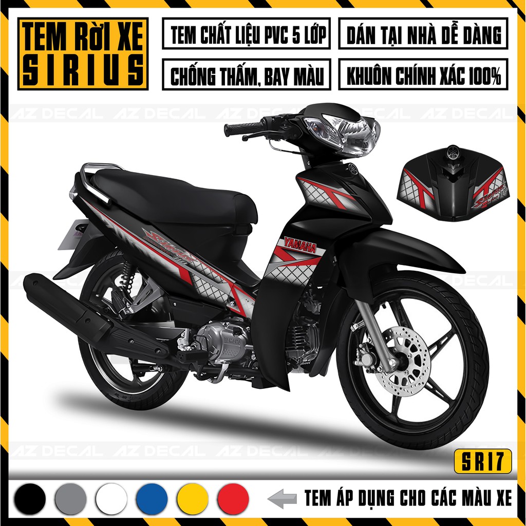 Tem Sirius Mẫu 4 - Stroke Cao Cấp | SR17 | Chất Liệu Chống Nước, Chống Phai Màu, Dễ Dán