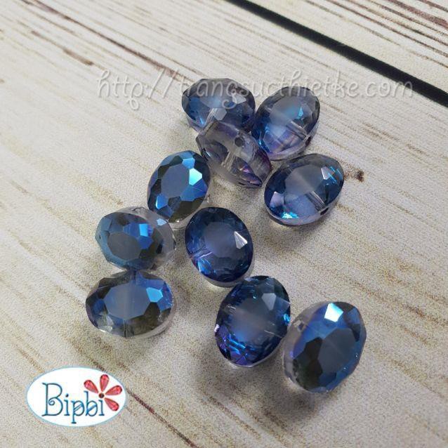 Hạt pha lê bầu dục mặt mờ