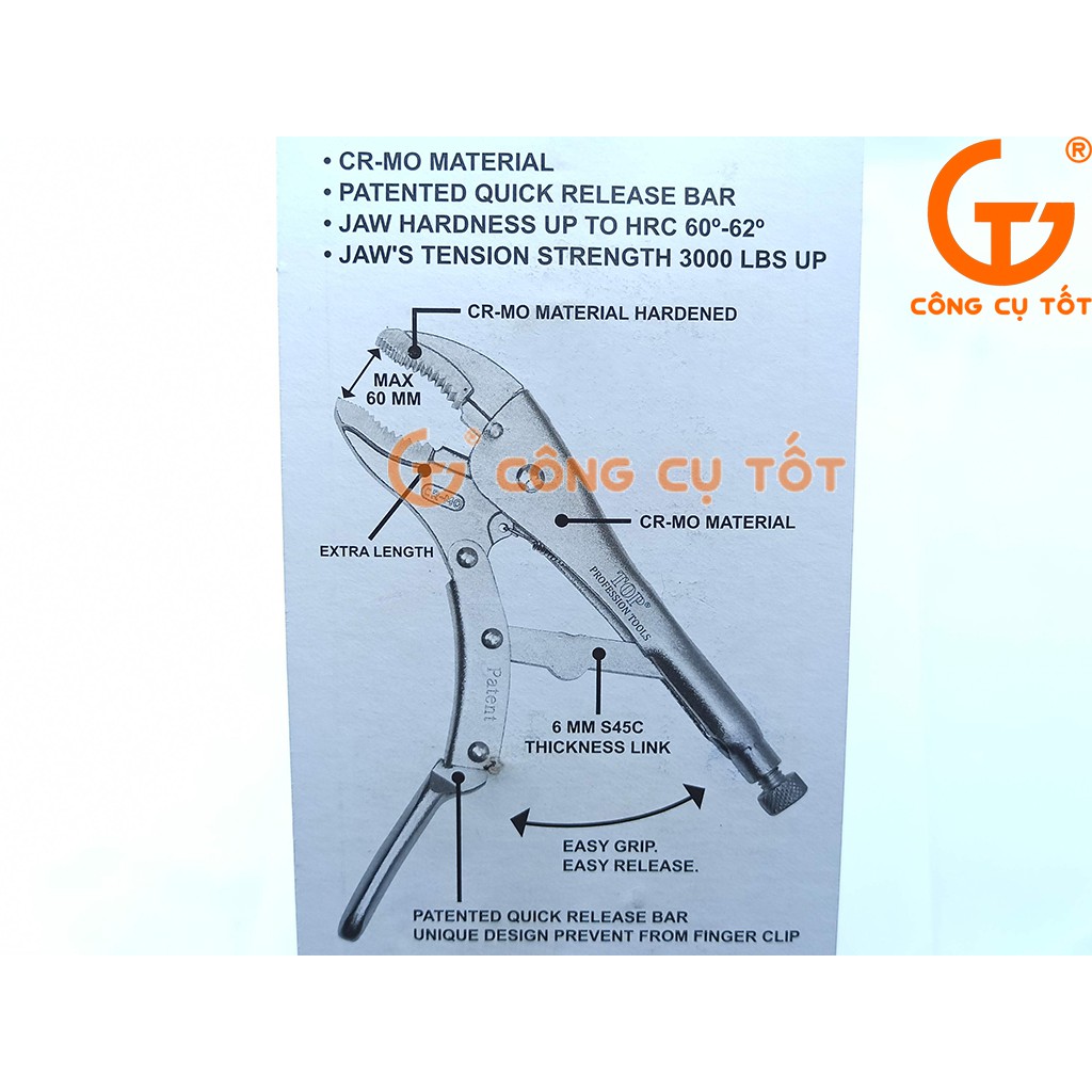 Kìm chết và cắt dây TOP thép Crôm Molipđen